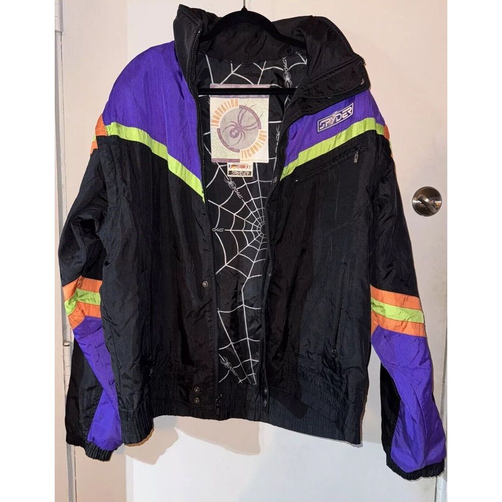 Vintage‎ Men's XL Spyder Jacket Removable Sleeve Windbreaker Jacket Retro 90's